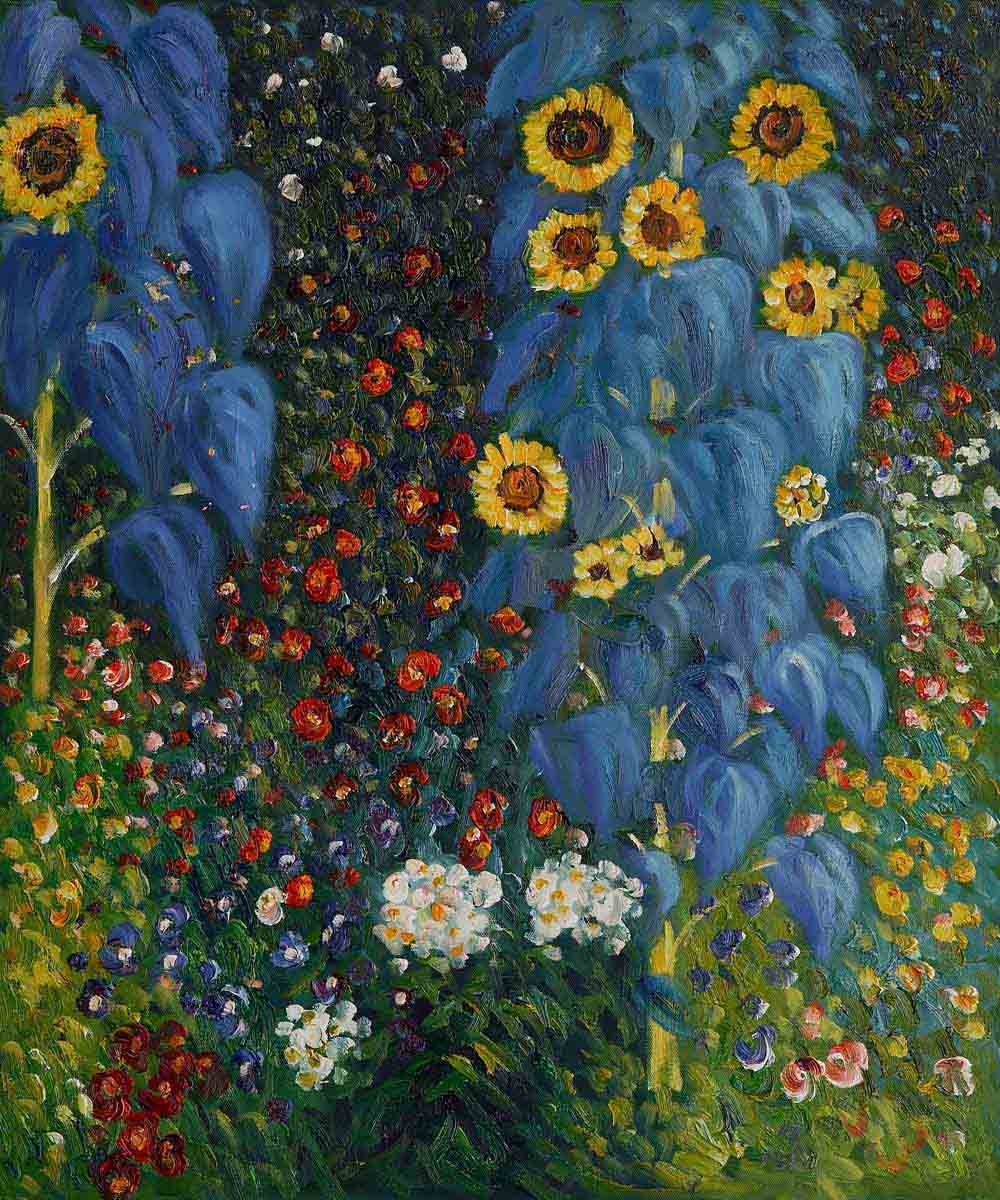 Farm Garden with Sunflowers - Gustav Klimt Paintings
